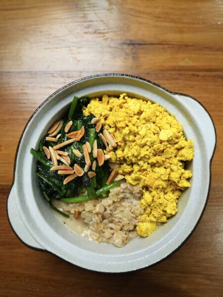 tofu scramble egg vegan oat meal recipe