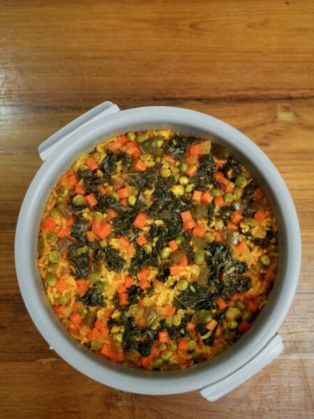 tomato rice bake cancer healthy vegan recipe mixed grains